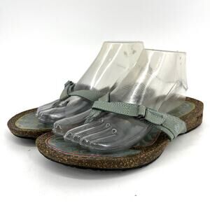 Teva Ventura‎ light green thong sandal leather buckle cork (40/9)